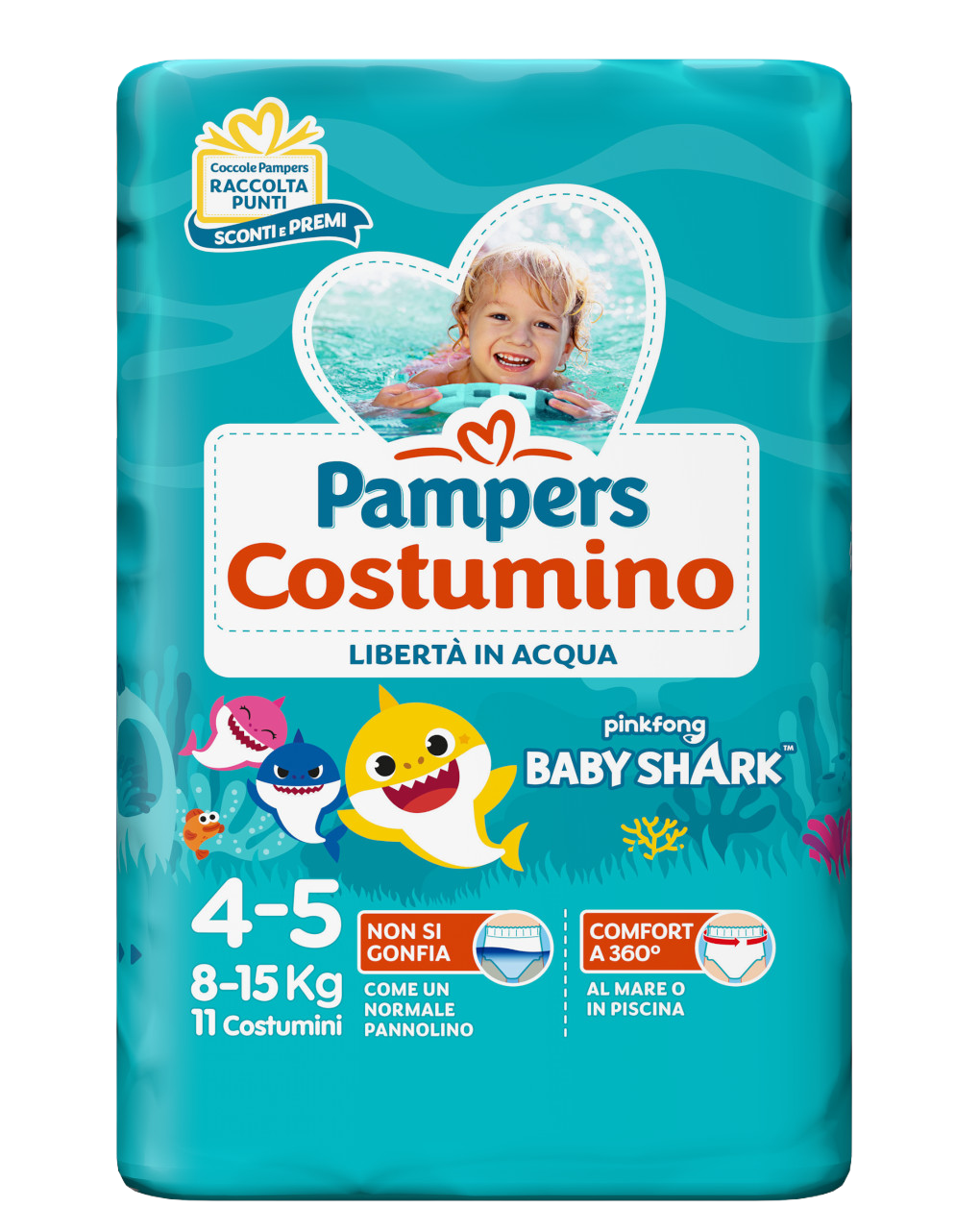 Pannolini mutandina per il mare taglia 4-5 (9-15 kg)