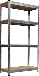 SCAFFALE CON STRUT TURA IN METALLO 4 RIPIANI IN MDF 