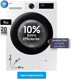 Lavatrice 1.400 giri Crystal Clean WW90DG5G34AE