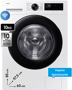Lavatrice 1.400 giri Crystal Clean WW10FG5U34AE
