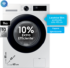 Lavatrice Slim 1.400 giri Crystal Clean WW90DG5G34AE