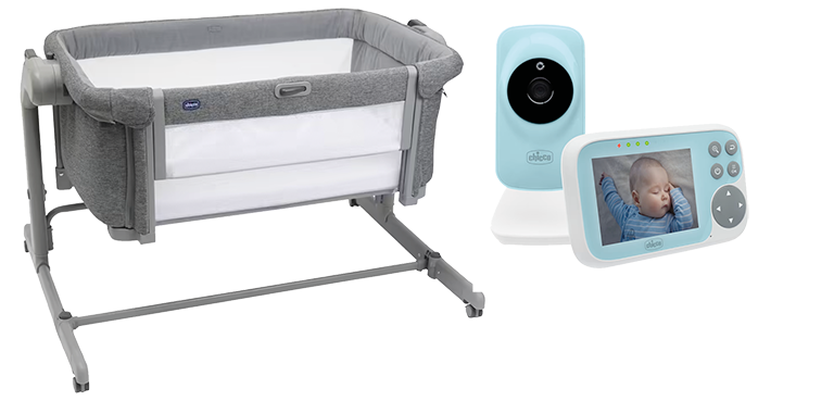 CULLA NEXT2ME MAGIC EVO DARK GREY + BABY VIDEO MONITOR START 3,2”