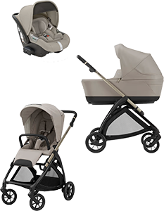 TRIO SYSTEM 4 ELECTA BATTERY BEIGE CON SEGGIOLINO DARWIN E TELAIO IRIDIO BLACK 