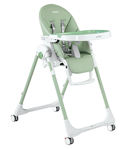 SEGGIOLONE PRIMA PAPPA FOLLOW ME IN ECOPELLE MINT 4 RUOTE