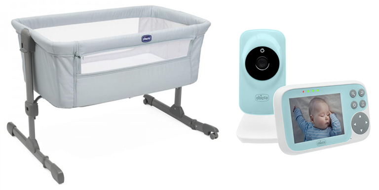 CULLA NEXT2ME ESSENTIAL MINT RE LUX + BABY VIDEO MONITOR START 3,2”