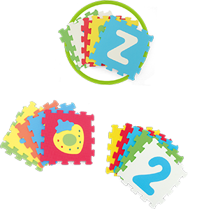 TAPPETI EVA 9PZ ANIMALI/NUMERI/ LETTERE