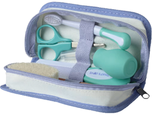 SET IGIENE CON ASPIRATORE NASALE, SPAZZOLA, FORBICINE, SPAZZOLINO DENTI, LIMETTA