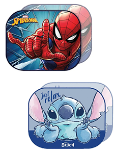 COPPIA DI TENDINE LATERALI PARASOLE SPIDERMAN/ STITCH