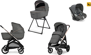 TRIO SYSTEM4 APTICA VELVET GREY CON SEGGIOLINO DARWIN 