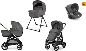 TRIO SYSTEM4 APTICA VELVET GREY CON SEGGIOLINO DARWIN 
