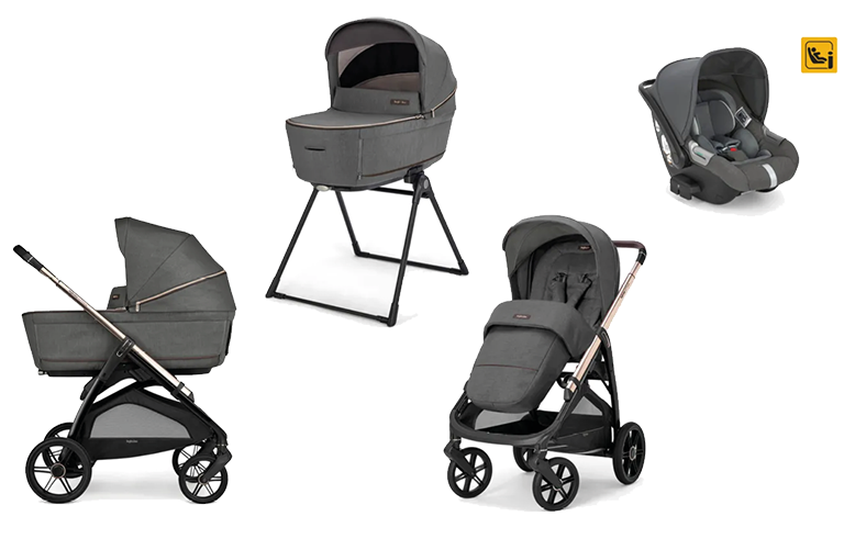 TRIO SYSTEM4 APTICA VELVET GREY CON SEGGIOLINO DARWIN 