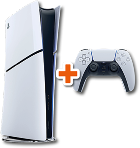 CONSOLE PS5 DIGITAL SLIM D CHASSIS PIÙ CONTROLLER DUALSENSE PER PS5 WHITE V2