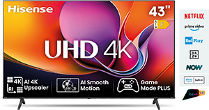 Smart TV 43” 4K Dolby Vision/HDR 10+/HLG