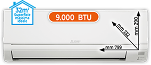 CLIMATIZZATORE MONO SPLIT 9.000 BTU MSZDW25VFKIT SERIE SMART DW
