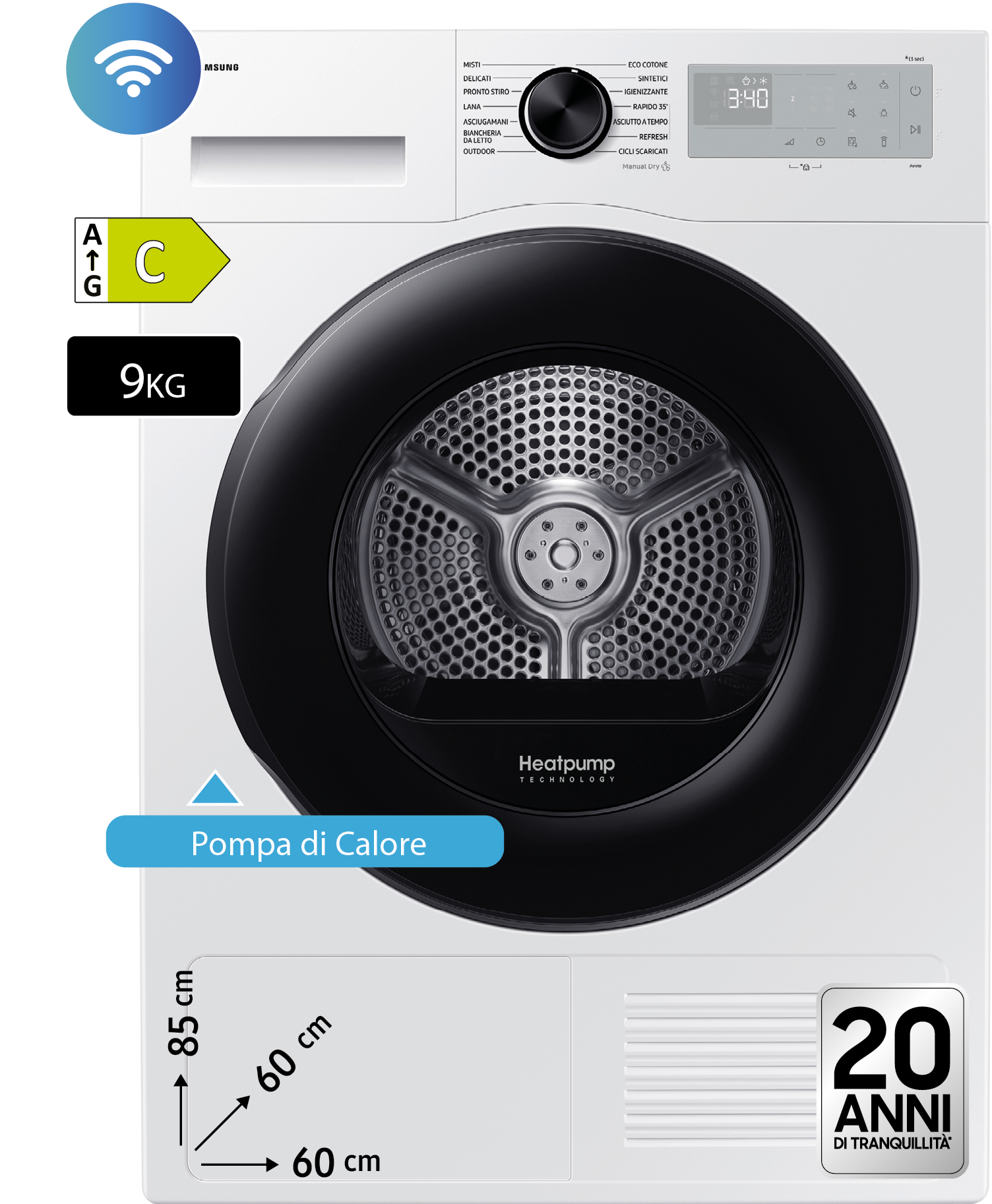 Asciugatrice Crystal EcoDry DV90DG52A0AH