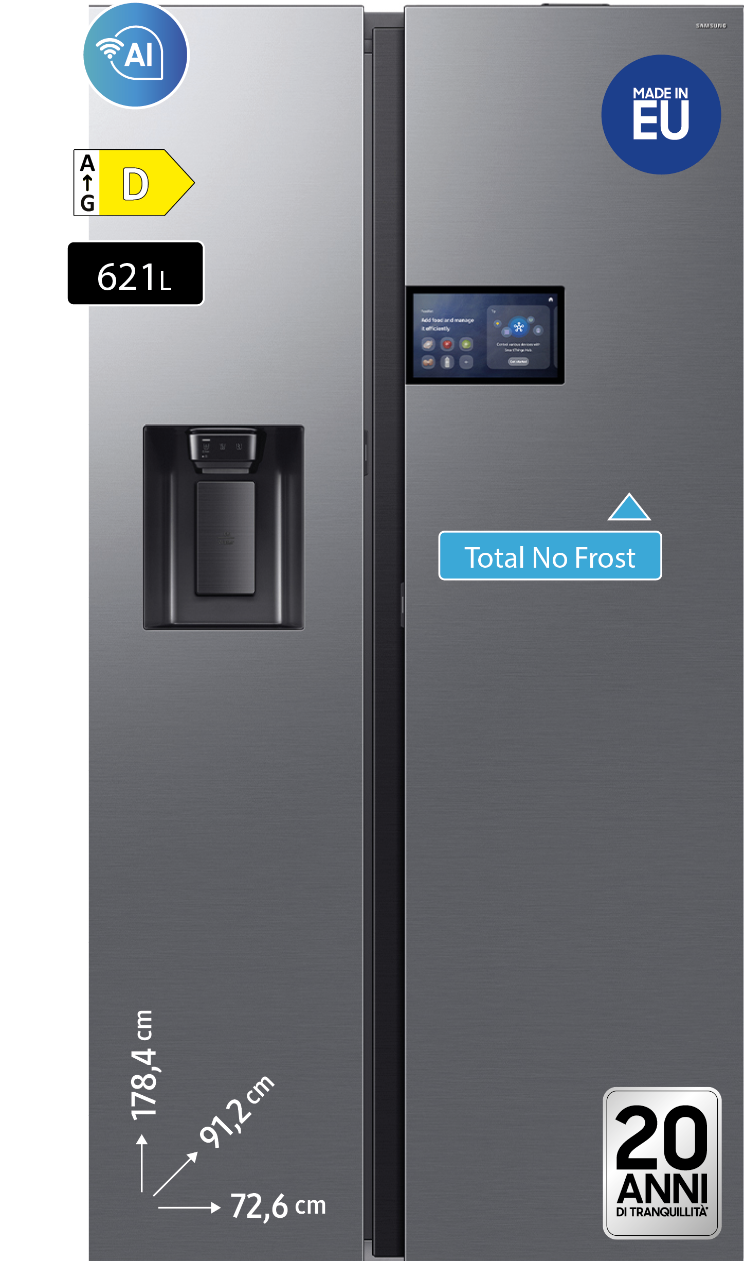 Frigorifero Side by Side Bespoke AI Home RS90F65EDTEF