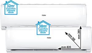 CLIMATIZZATORE DUALSPLIT 9.000+12.000 BTU H2U14TAAOUT0912HASTAAKIT SERIE TRENDY