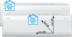 CLIMATIZZATORE DUAL SPLIT 9.000+12.000 BTU AJ040TX2535 SERIE WINDFREE COMFORT S2