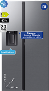 Frigorifero Side by Side Air•Space AI RS80F67KCTEF