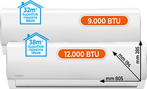 CLIMATIZZATORE DUAL SPLIT 9.000 + 12.000 BTU SERIE SM409DAX912AF4WKIT