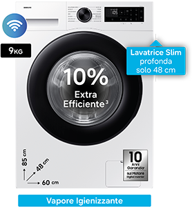 Lavatrice Slim 1.400 giri Crystal Clean WW90DG5G34AE