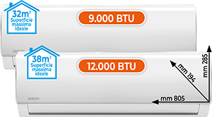 CLIMATIZZATORE DUAL SPLIT 9.000 + 12.000 BTU SERIE SM409DAX912AF4WKIT