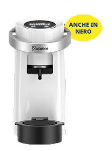 Macchina da caffè a cialde, con schermo touch e doppio erogatore caffè e acqua calda Bluemoon