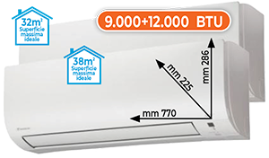 CLIMATIZZATORE DUAL SPLIT 9.000 + 12.000 BTU 2AMXF402535AKIT SERIE CLASSIC