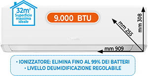 CLIMATIZZATORE MONO SPLIT 9.000 BTU CL7000IUSET26WE SERIE CLIMATE