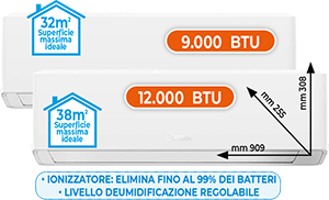 CLIMATIZZATORE DUALSPLIT 9.000+12.000 BTU CL7000M532ESET2635CL7000I SERIE CLIMATE