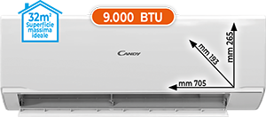 CLIMATIZZATORE MONO SPLIT 9.000 BTU CY09ERKIT SERIE AURA