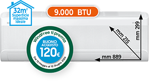 CLIMATIZZATORE MONO SPLIT 9.000 BTU FAR09NX2 SERIE WINDFREE COMFORT S2