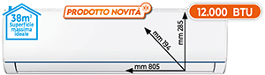CLIMATIZZATORE MONO SPLIT 12.000 BTU FAR12MLH SERIE PANAREA