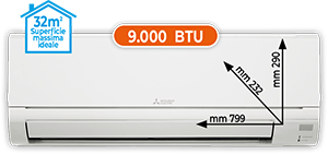 CLIMATIZZATORE MONOSPLIT 9.000 BTU MSZDW25VFKIT SERIE SMART DW