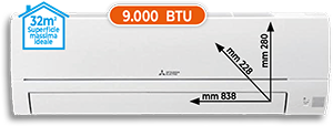 CLIMATIZZATORE MONO SPLIT 9.000 BTU SERIE MSZHR25VFKKIT