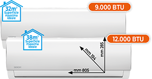 CLIMATIZZATORE DUAL SPLIT 9.000 + 12.000 BTU SERIE SM409DAX912AF4WKIT