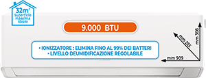 CLIMATIZZATORE MONO SPLIT 9.000 BTU CL7000IUSET26WE