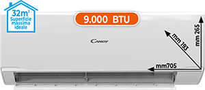 CLIMATIZZATORE MONO SPLIT 9.000 BTU CY09ERKIT SERIE AURA