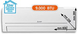 CLIMATIZZATORE MONO SPLIT 9.000 BTU SERIE MSZHR25VFKKIT