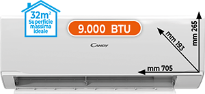 CLIMATIZZATORE MONO SPLIT 9.000 BTU CY09ERKIT SERIE AURA
