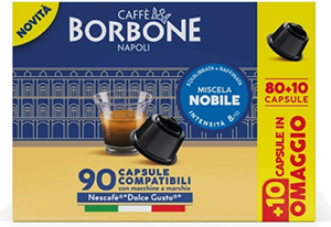 CAPSULE CAFFE COMPATIBILI DOLCE GUSTO MISCELA NOBILE 80+10PZ DGBBLUNOB8010N