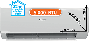 CLIMATIZZATORE MONO SPLIT 9.000 BTU CY09ERKIT SERIE AURA