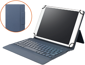 CUSTODIA CON TASTIERA GANCIO UNIVERSALE PER TABLET FINO A 11”