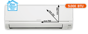 CLIMATIZZATORE MONOSPLIT 9.000 BTU MSZDW25VFKIT SERIE SMART DW
