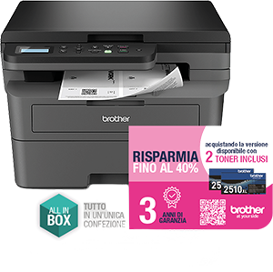 STAMPANTE MULTIFUNZIONE LASER MONOCROMATICA CON 2 TONER DCP-L2627DWXL