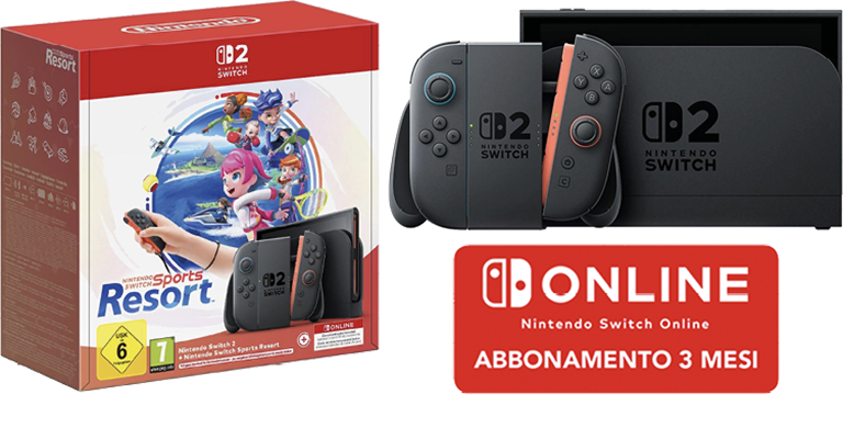 CONSOLE NINTENDO SWITCH 2 + GIOCO SPORT RESORT + ABBONAMENTO TRE MESI