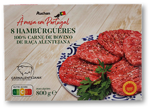 Hambúrgueres AUCHAN À MESA EM PORTUGAL 